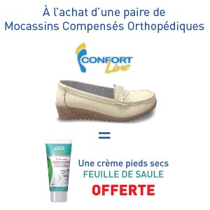 Mocassin Compensé Orthopédique CONFORT LINE Beige = Crème Pieds OFFERTE