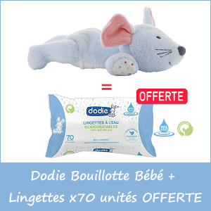 Offre Dodie Bouillotte Bébé Aux Pépins De Raisins +6Mois + Lingettes à L’eau Biodégradables x70 unités OFFERTE