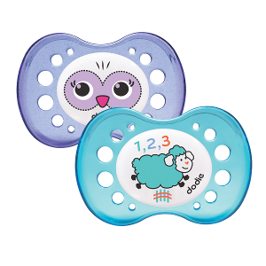 Dodie sucette anatomique silicone +18 duo nuit mouton chouette - CITYMALL