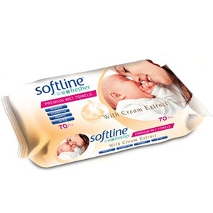 Softline Fresher Lingettes Premium avec Crème x72