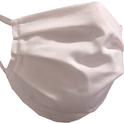 Masque Blanc 3 plis réutilisable Lavable stérilisable  en tissu imperméable boite de 5 unités 