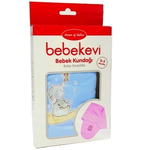 Bebekevi couverture d'emmaillotage bleu ou rose avec motifs 0-3