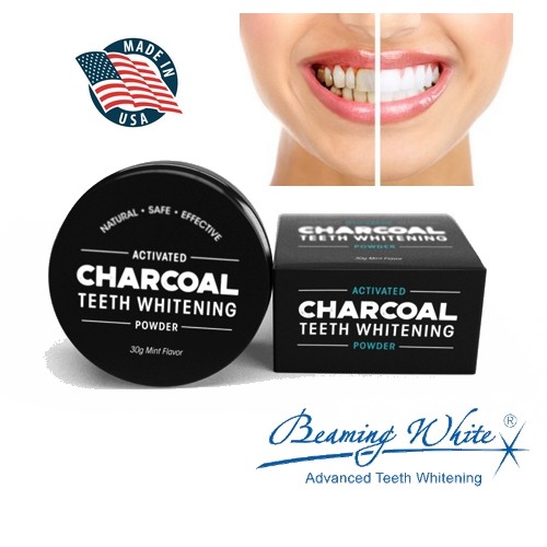 Beaming White Activated Charcoal Powder - Poudre noire de Charbon Actif Blanchissement Dentaire 30G