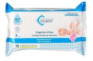Gilbert Lingettes Bébé à l’Eau Biodégradables – 70 lingettes