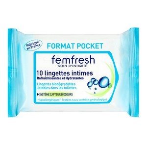 Femfresh 10 lingettes intimes format pocket