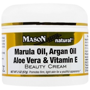 Mason Natural, Marula Oil, Argan Oil Aloe Vera & Vitamin E Beauty Cream, 2 oz (57 g)