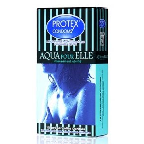 Protex Condoms: Aqua Pour Elle Intensément Lubrifié (12 Préservatifs)