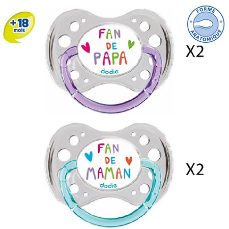 Dodie Sucette Anatomique Silicone +18 Duo Fan47