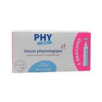 Offre Phy Sérum Physiologique stérile nasale et ophtalmique 40 Unidoses x 5 ml (5 unidoses Offertes)