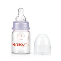 Nûby Biberon en verre col standard avec logo Nuby 60ml et tétine débit lent +0mois Réf : ID1177
